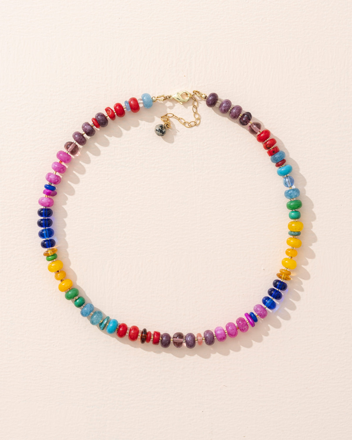 Pebble x Susan Alexandra No. 3 — bright mixed gemstone and red coral necklace