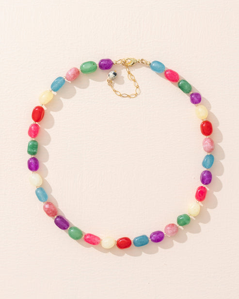 Pebble x Susan Alexandra No. 4 (Jelly Bean) — dyed jade necklace